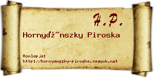 Hornyánszky Piroska névjegykártya