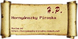 Hornyánszky Piroska névjegykártya