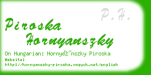 piroska hornyanszky business card